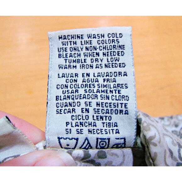 Faded Glory Cropped Wrap Side Tie Sleeveless Blouse 100% Cotton Beige White Sz L - Picture 10 of 12